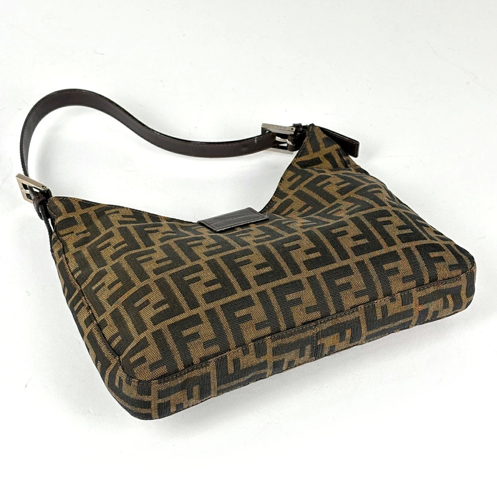 Fendi shoulder bag brown canvas Zucca Hobo Brown